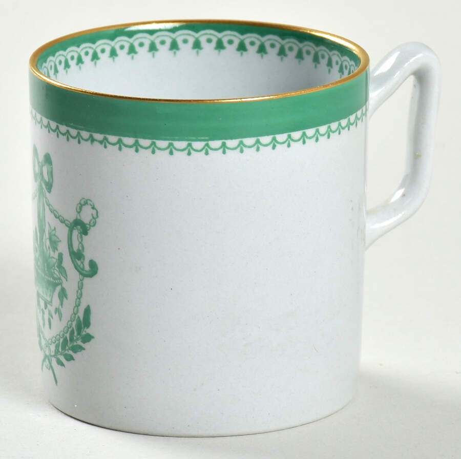 Newburyport Green (Gold Trim, No Verge Line) Bond Shape Demitasse Cup by Spode-1