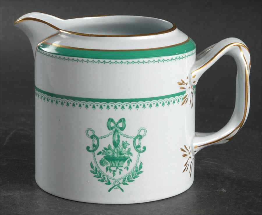 Newburyport Green (Gold Trim, No Verge Line) Creamer by Spode-1