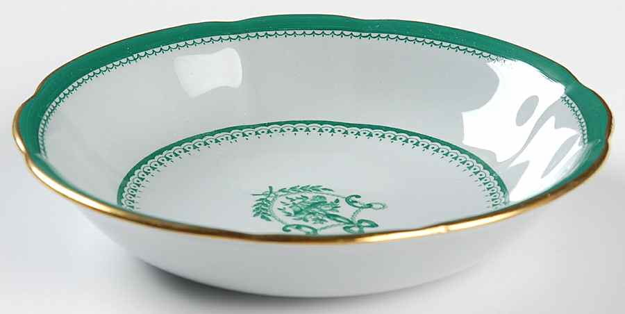 Newburyport Green (Gold Trim, No Verge Line) Coupe Cereal Bowl by Spode-1