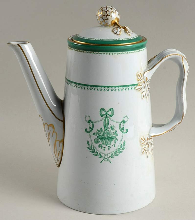 Newburyport Green (Gold Trim, No Verge Line) Coffee Pot & Lid by Spode-1