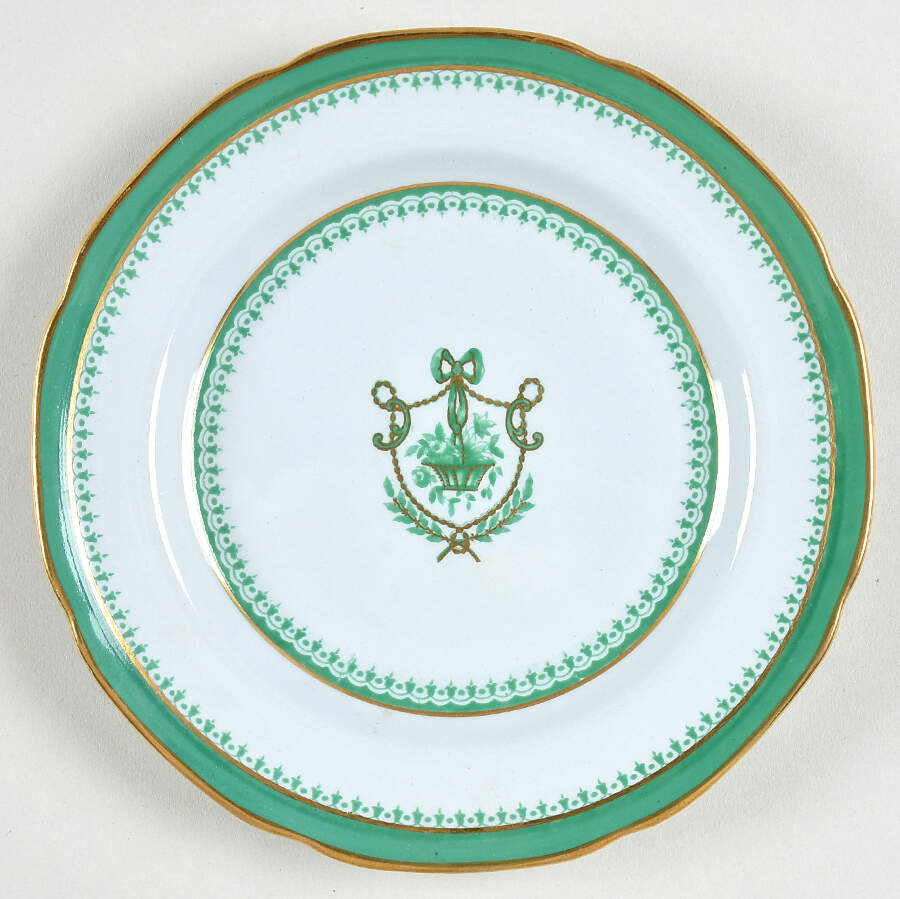 Newburyport Green (Gold Trim and Verge) Bread & Butter Plate by Spode-1