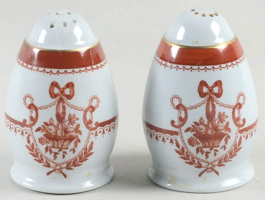 Newburyport Red (Gold Trim) Salt & Pepper Set by Spode-1