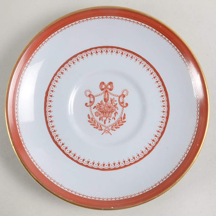 Newburyport Red (Gold Trim) Saucer for Footed Cup by Spode-1