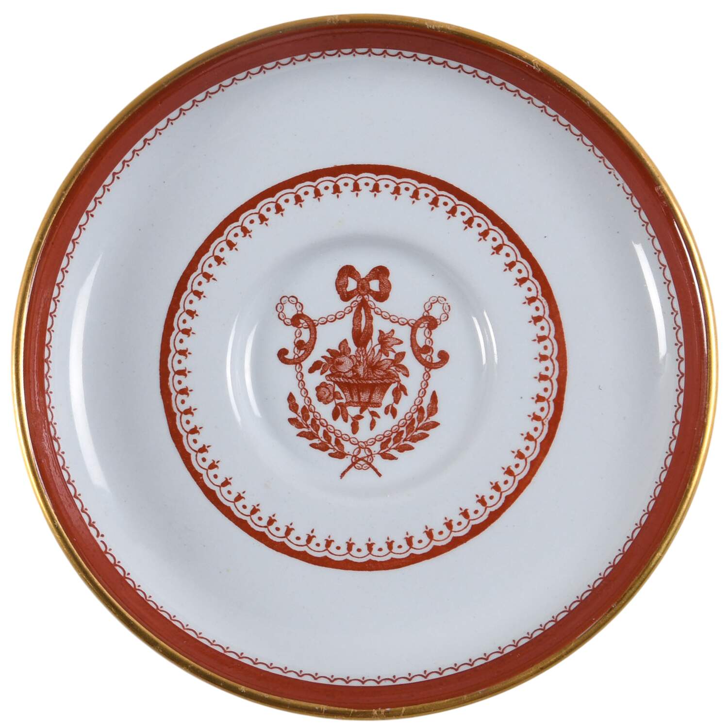 Newburyport Red (Gold Trim) Saucer for Footed Demitasse Cup by Spode-1