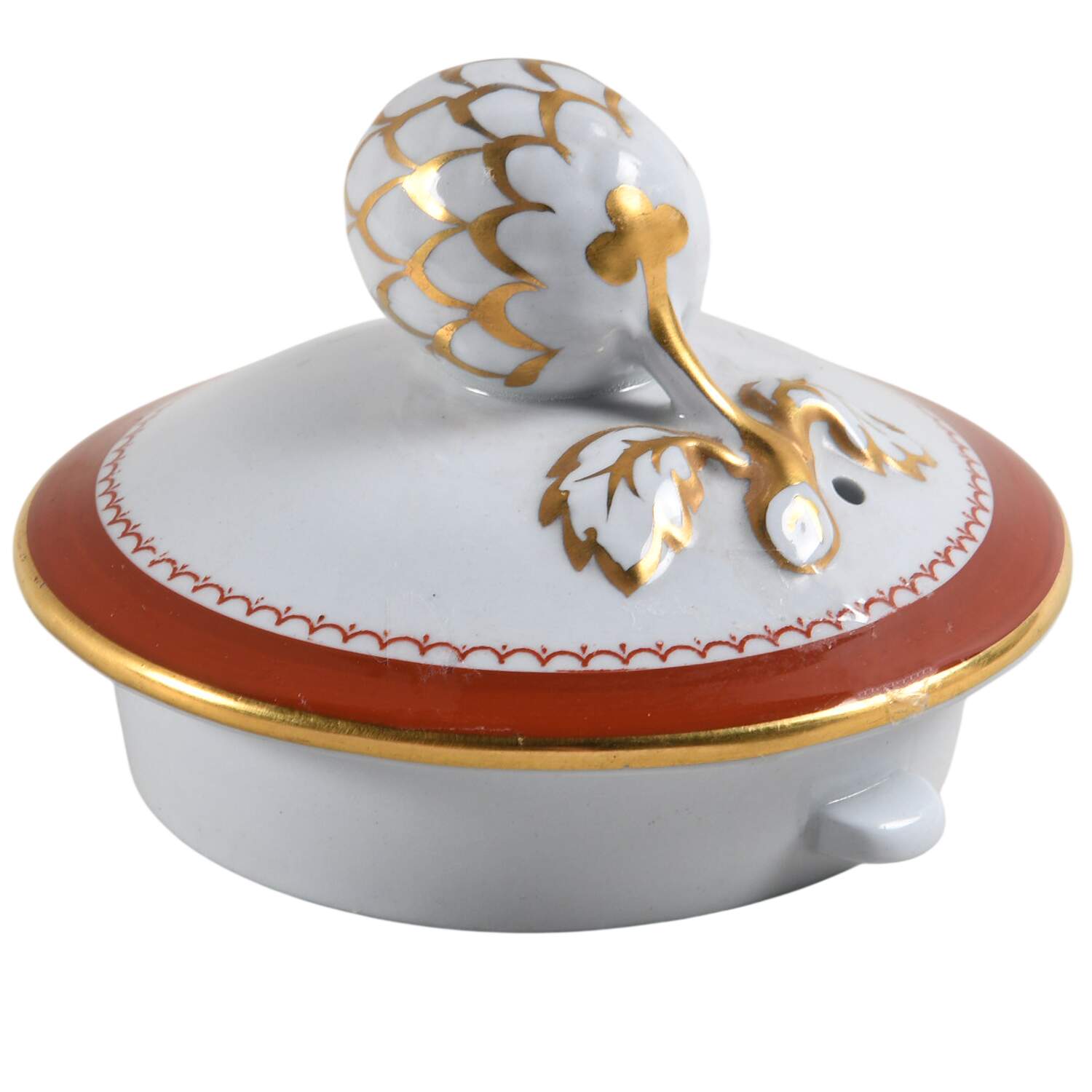 Newburyport Red (Gold Trim) Lid for Coffee Pot by Spode-1