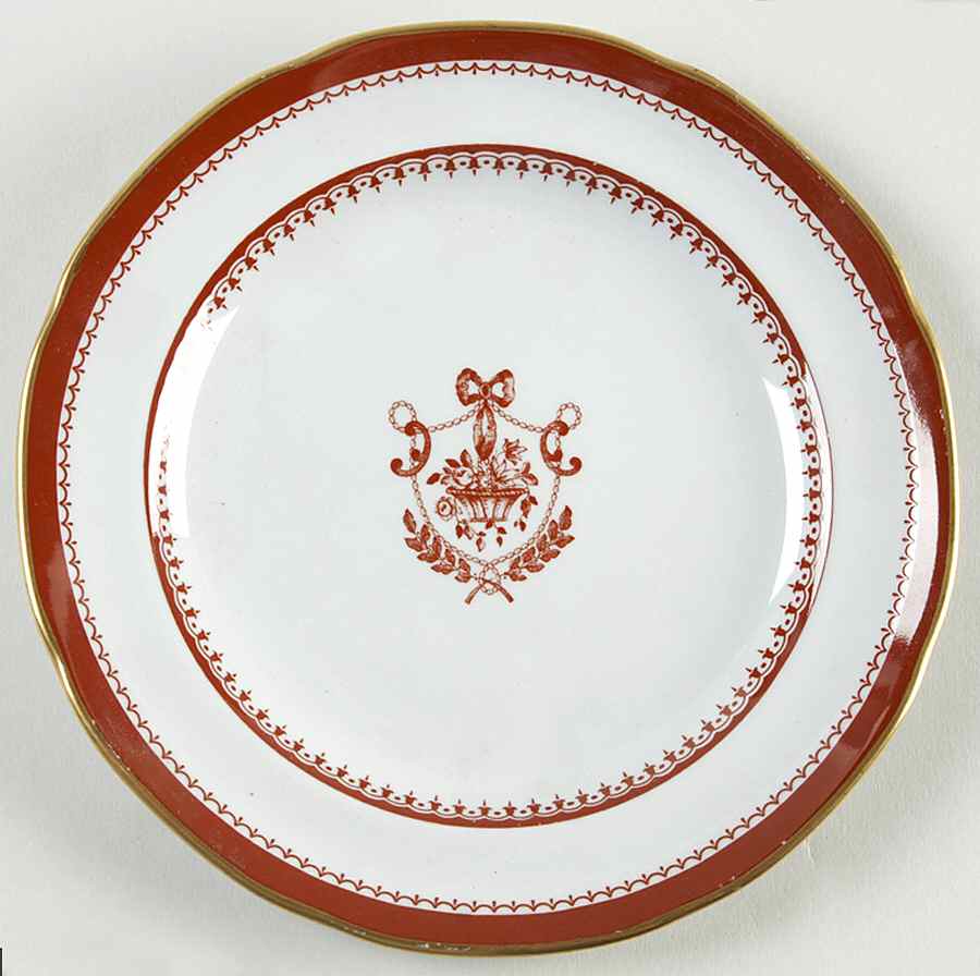 Newburyport Red (Gold Trim) Bread & Butter Plate by Spode-1
