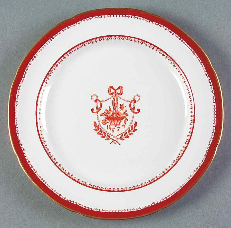 Newburyport Red (Gold Trim) Salad Plate by Spode-1