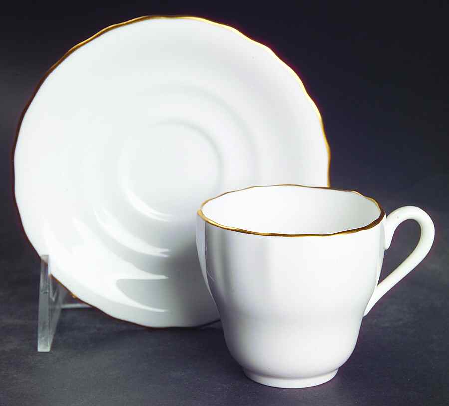 Nordic (Gold Trim) Footed Demitasse Cup & Saucer Set by Spode-1