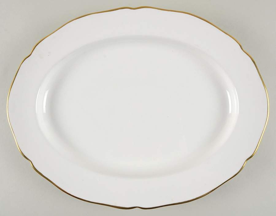 Nordic (Gold Trim) 14" Oval Serving Platter by Spode-1