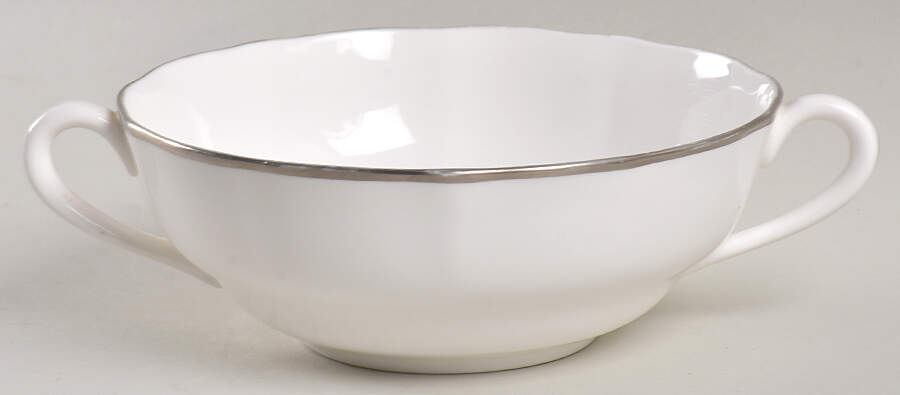 Nordic (Platinum Trim) Flat Cream Soup Bowl by Spode-1