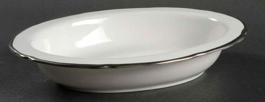 Nordic (Platinum Trim) 10" Oval Vegetable Bowl by Spode-1