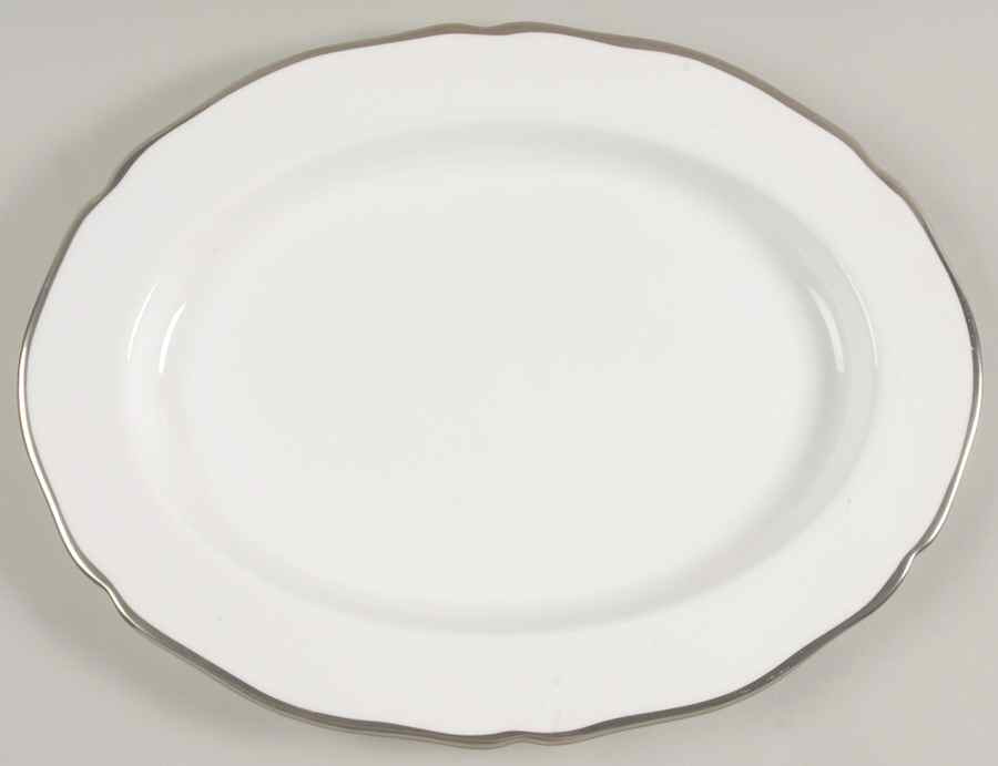 Nordic (Platinum Trim) 14" Oval Serving Platter by Spode-1