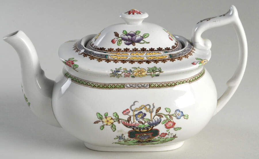 Old Bow (No Trim) Mini Teapot & Lid by Spode-1