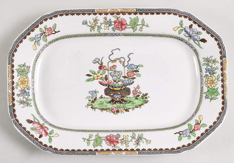 Old Bow (No Trim) 10" Oval Serving Platter by Spode-1