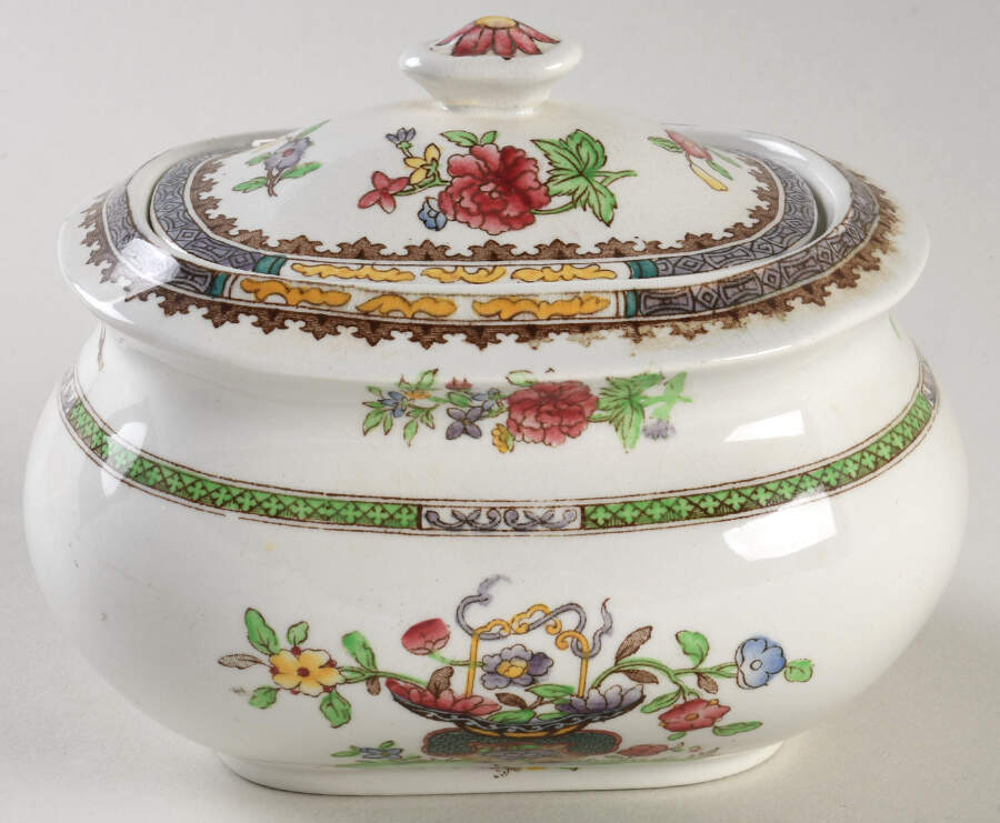 Old Bow (No Trim) Sugar Bowl & Lid by Spode-1