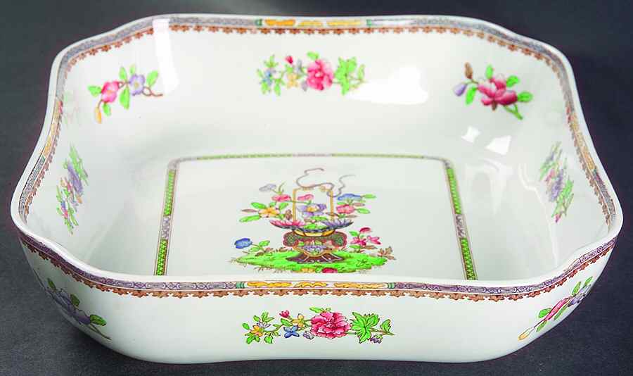 Old Bow (No Trim) 9" Square Vegetable Bowl by Spode-1