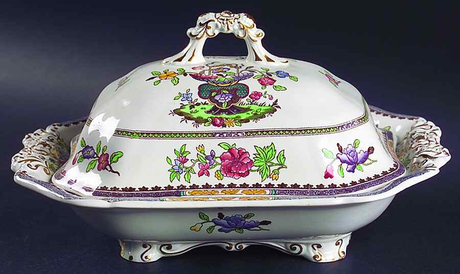 Old Bow (No Trim) Rectangular Covered Vegetable by Spode-1