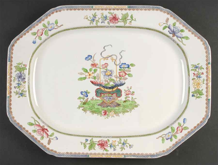 Old Bow (No Trim) 19" Oval Serving Platter by Spode-1