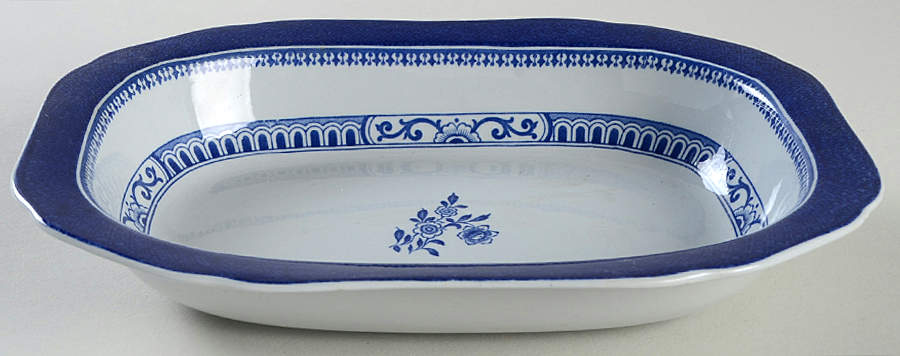 Old Bedford Blue 9" Oval Vegetable Bowl by Spode-1
