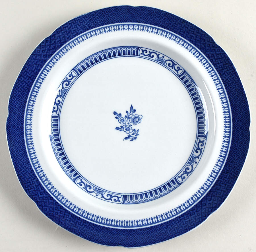 Old Bedford Blue Dinner Plate by Spode-1