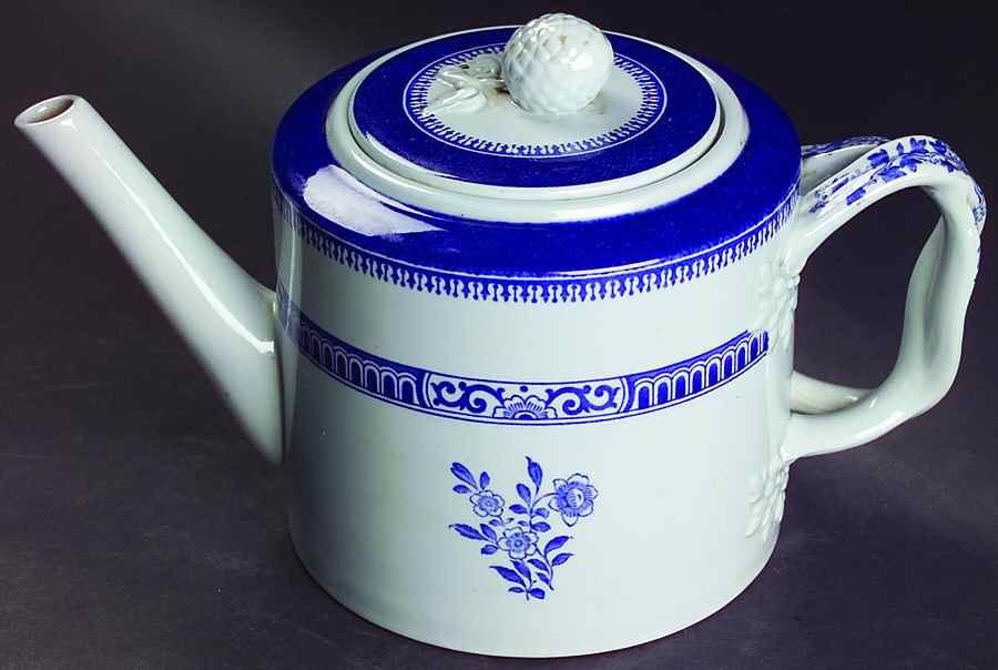 Old Bedford Blue Teapot & Lid by Spode-1