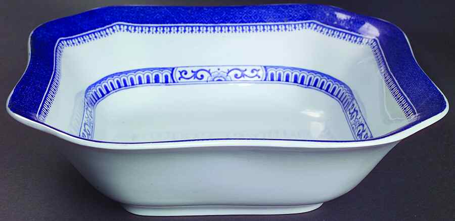 Old Bedford Blue 8" Square Vegetable Bowl by Spode-1