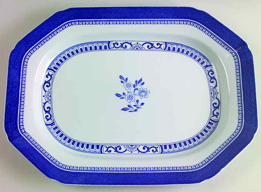Old Bedford Blue 14" Oval Serving Platter by Spode-1