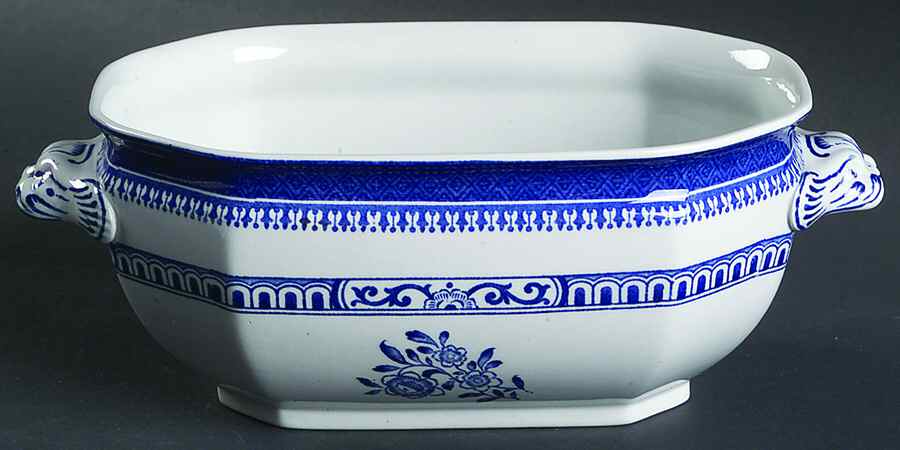 Old Bedford Blue Sauce Boat No LId by Spode-1