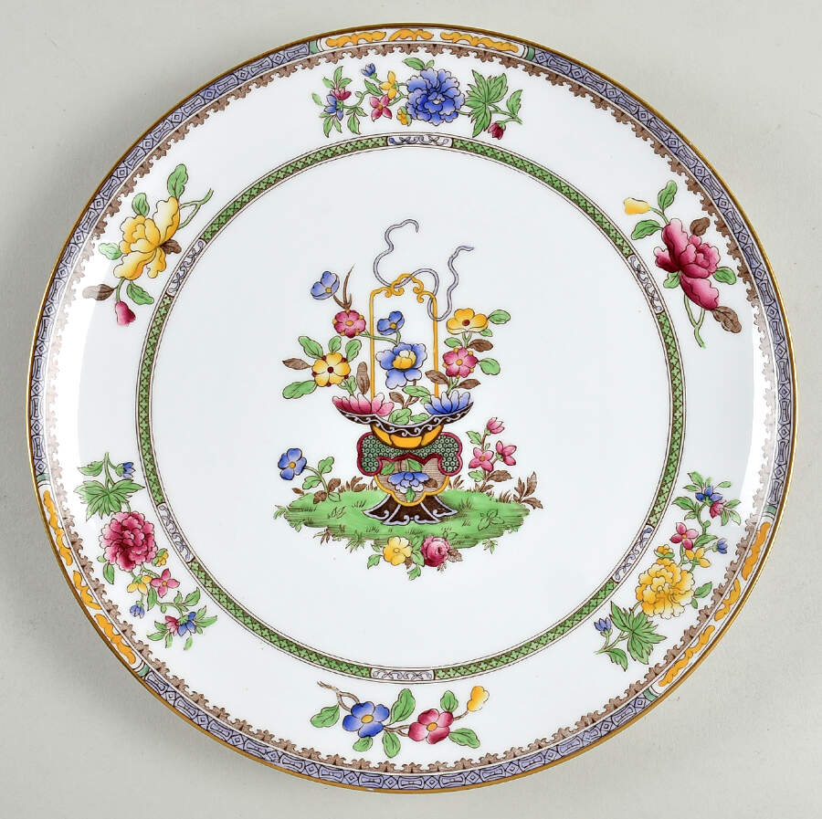 Old Bow (Gold Trim) Luncheon Plate by Spode-1