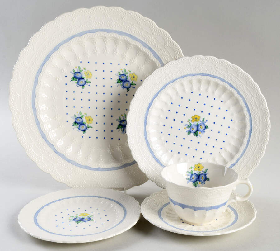 Old Concord Blue (Jewel) 5 Piece Place Setting by Spode-1