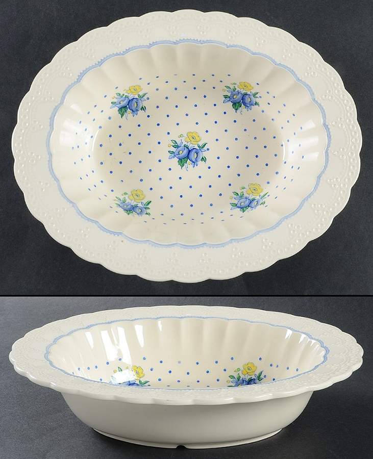 Old Concord Blue (Jewel) 10" Oval Vegetable Bowl by Spode-1