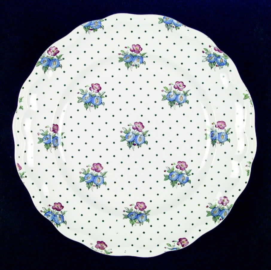 Old Concord Green Dots Dinner Plate by Spode-1