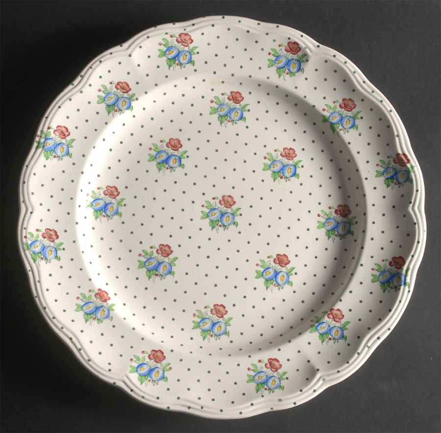 Old Concord Green Dots 13" Chop Plate (Round Platter) by Spode-1