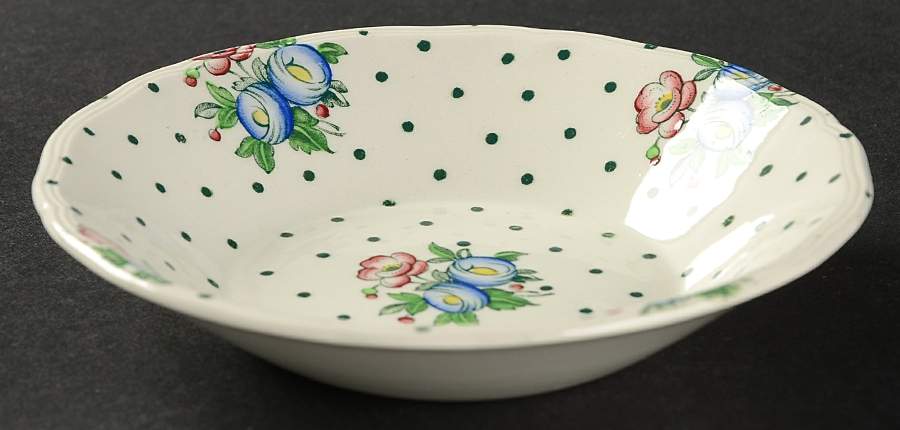 Old Concord Green Dots Fruit/Dessert (Sauce) Bowl by Spode-1