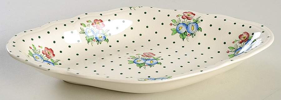 Old Concord Green Dots Pickle Dish by Spode-1
