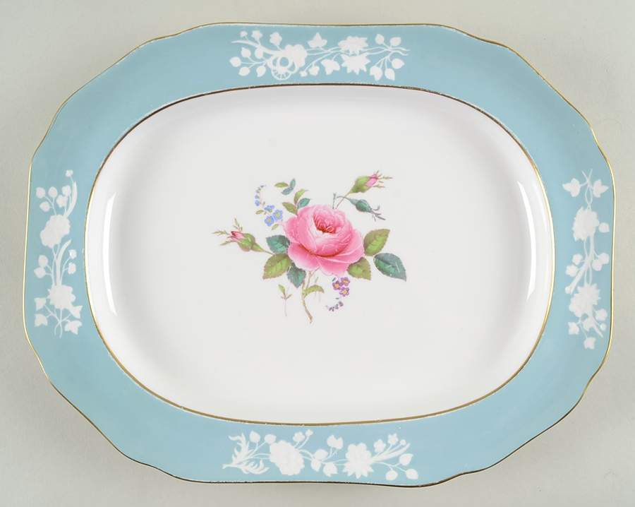 Old Colony Rose 14" Oval Serving Platter by Spode-1