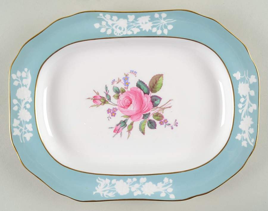 Old Colony Rose 12" Oval Serving Platter by Spode-1
