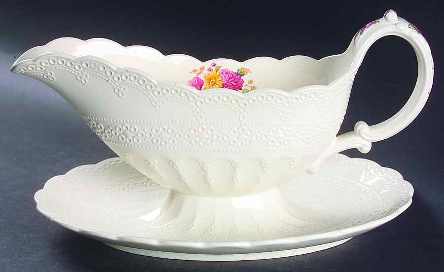 Olga Gravy Boat with Attached Underplate by Spode-1