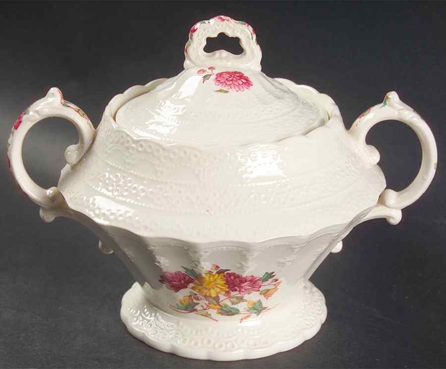 Olga Sugar Bowl & Lid by Spode-1