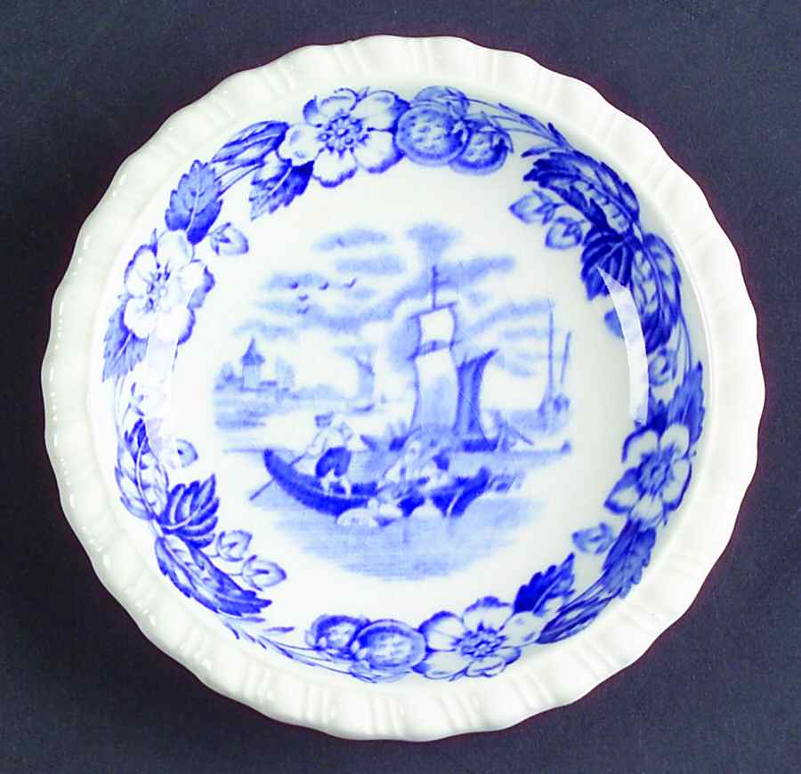 Old Salem Blue Butter Pat by Spode-1