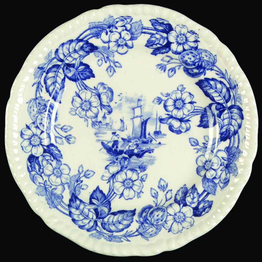 Old Salem Blue Small Bread & Butter Plate by Spode-1