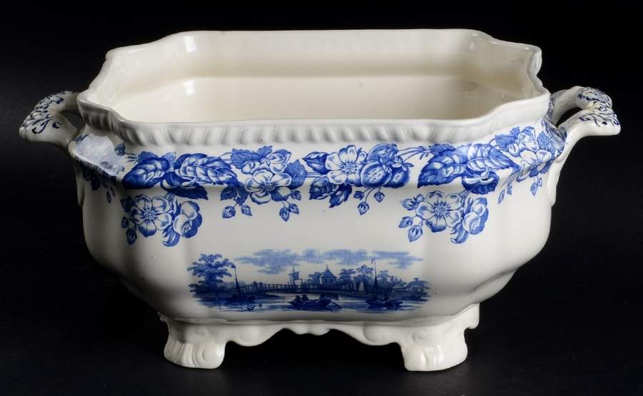 Old Salem Blue Tureen No Lid by Spode-1
