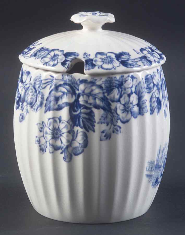 Old Salem Blue Jam/Jelly & Lid by Spode-1