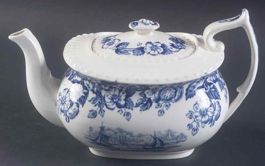 Old Salem Blue Mini Teapot & Lid by Spode-1