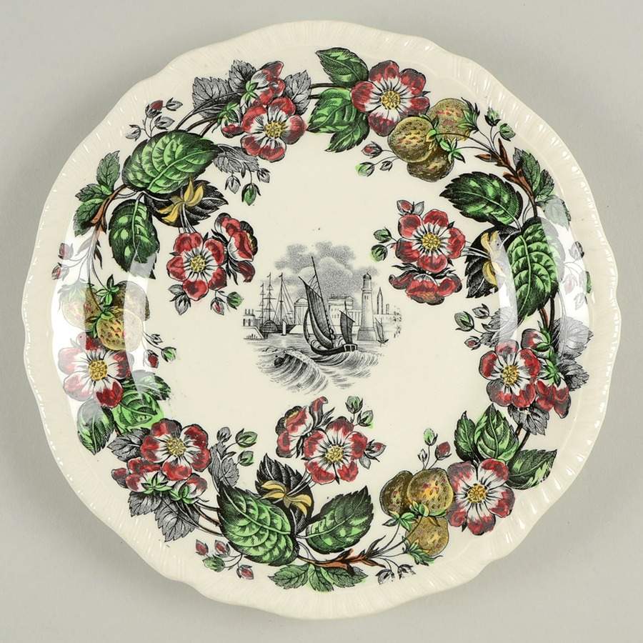 Old Salem Multicolor Salad Plate by Spode-1