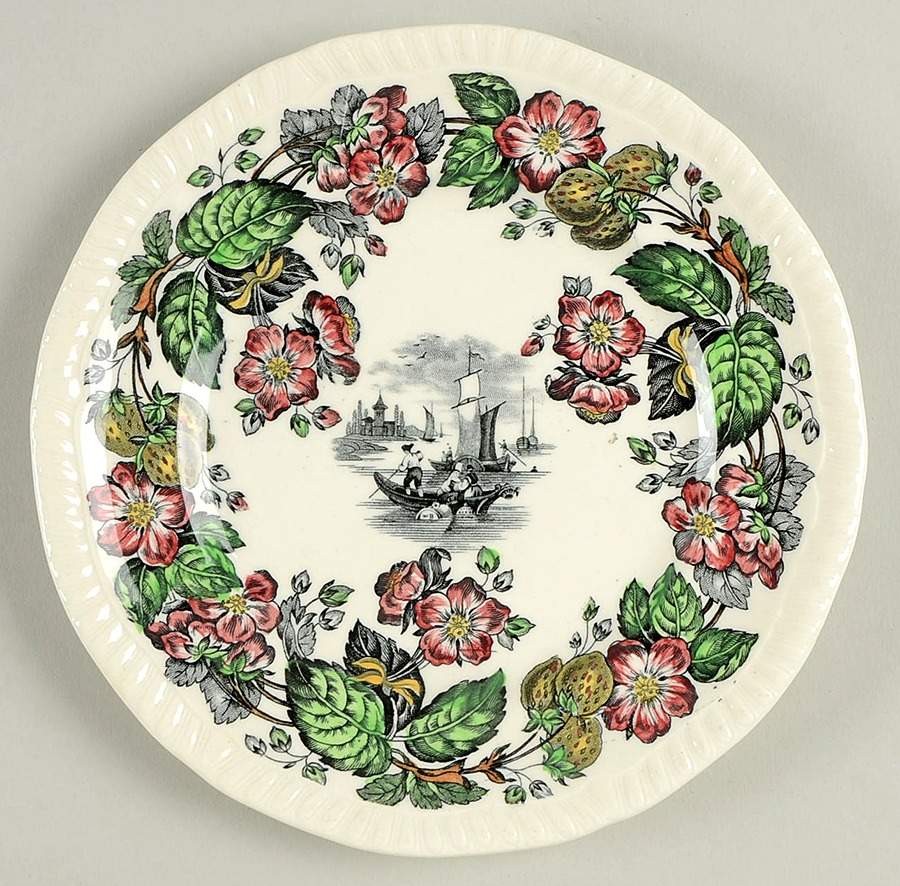 Old Salem Multicolor Bread & Butter Plate by Spode-1