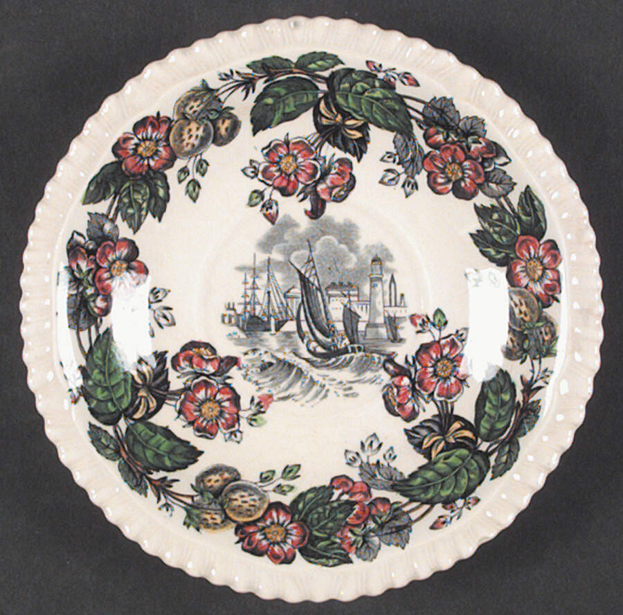 Old Salem Multicolor Saucer by Spode-1