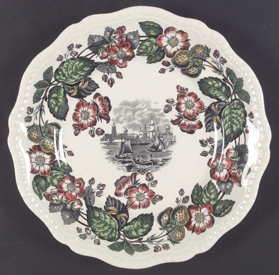 Old Salem Multicolor Dinner Plate by Spode-1