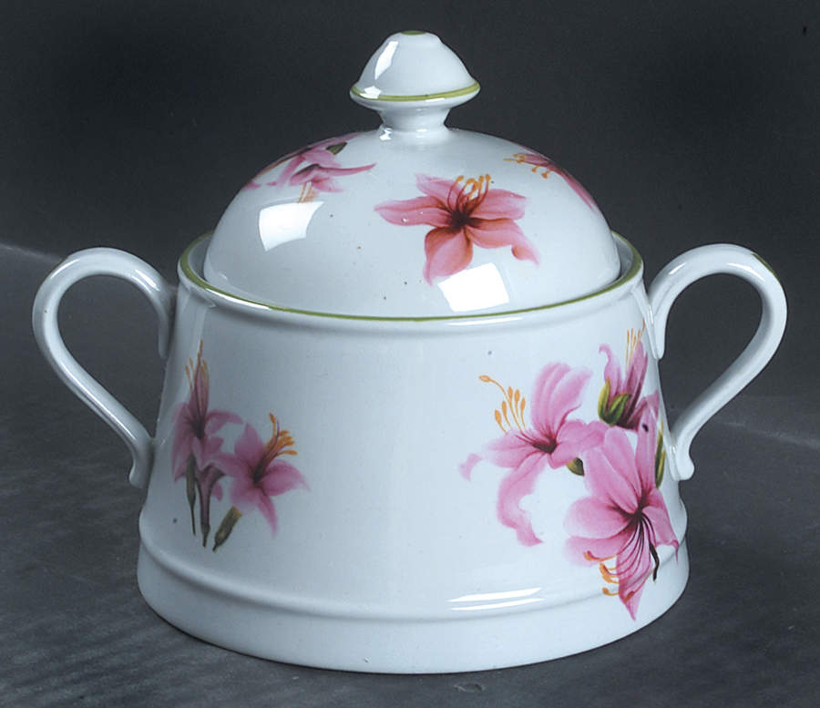 Oriental Flowers Sugar Bowl & Lid by Spode-1