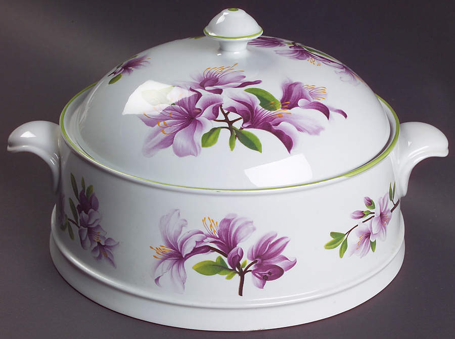 Oriental Flowers 2 Qt Round Covered Casserole by Spode-1